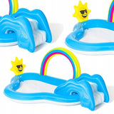 BESTWAY Rainbow Water Play Centre Pool 8ft 5in x 4ft 9in x 2ft 11in | Kids Inflatable Play Pool
