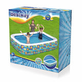 BESTWAY Rectangular 3 Ring Kids Pool 10ft x 6ft x 1ft 10in | Large Inflatable Family Pool