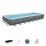 BESTWAY Rectangular Steel Frame Pool 31ft 4in x 16ft x 4ft 4in | Extra Large Above Ground Pool