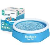 BESTWAY Round Fast Set Expansion Pool 8ft x 2ft | Easy Setup Family Pool