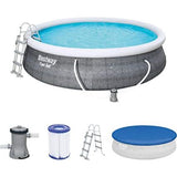 BESTWAY Round Fast Set Ring Pool 15ft x 2ft 9in | Easy Setup Family Pool