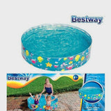 BESTWAY Sea Kids Pool No Air 4ft x 10in | Rigid Paddling Pool