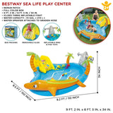 BESTWAY Sea Life Play Centre Pool 9ft 2in x 8ft 5in x 2ft 10in | Kids Inflatable Water Play Center