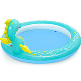 BESTWAY Seahorse Sprinkler Kids Pool 6ft 2in x 5ft 3in | Inflatable Splash Pool with Spray