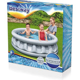 BESTWAY Silver Spaceship Kids Pool 5ft x 1ft 5in | Inflatable Space Theme Splash Pool