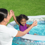 BESTWAY Sparkle Shell Kiddie Pool 4ft 11in x 4ft 2in x 1ft 5in | Inflatable Splash Pool