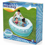 BESTWAY Sparkle Shell Kiddie Pool 4ft 11in x 4ft 2in x 1ft 5in | Inflatable Splash Pool