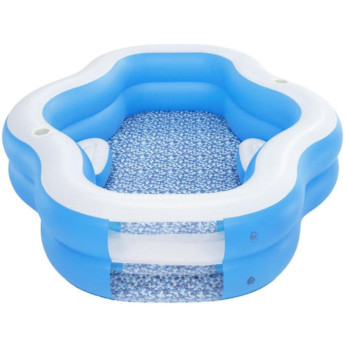 BESTWAY Splash View Family Pool with Seat 8ft 10in x 6ft 6in x 1ft 8in | Inflatable Lounge Pool