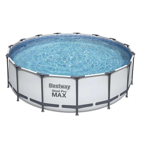 BESTWAY Steel Frame Pool with Filter Pump 15ft x 4ft | Above Ground Family Pool