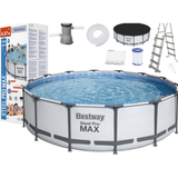 BESTWAY Steel Frame Pool with Filter Pump 15ft x 4ft | Above Ground Family Pool