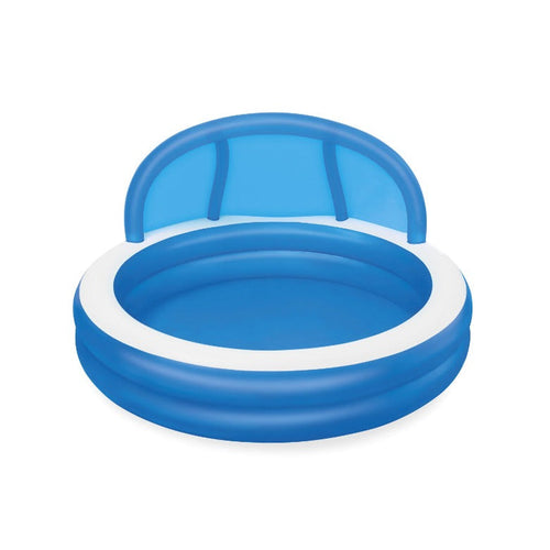 BESTWAY Sunshade Summer Days Family Pool 7ft 11in x 7ft 11in | Large Shaded Inflatable Pool