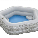BESTWAY TruPrint Stone Family Pool 7ft x 6ft 9in x 1ft 9in | Inflatable Swimming Pool