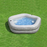 BESTWAY TruPrint Stone Family Pool 7ft x 6ft 9in x 1ft 9in | Inflatable Swimming Pool