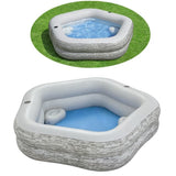 BESTWAY TruPrint Stone Family Pool 7ft x 6ft 9in x 1ft 9in | Inflatable Swimming Pool