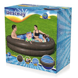 BESTWAY TruPrint Wicker Family Pool 7ft 7in x 5ft 10in x 1ft 9in | Inflatable Pool