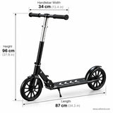 Black Big Wheel Foldable Kick Scooter for Kids