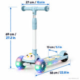 Blue Chick Kids Scooter with LED Light-Up Wheels & Music