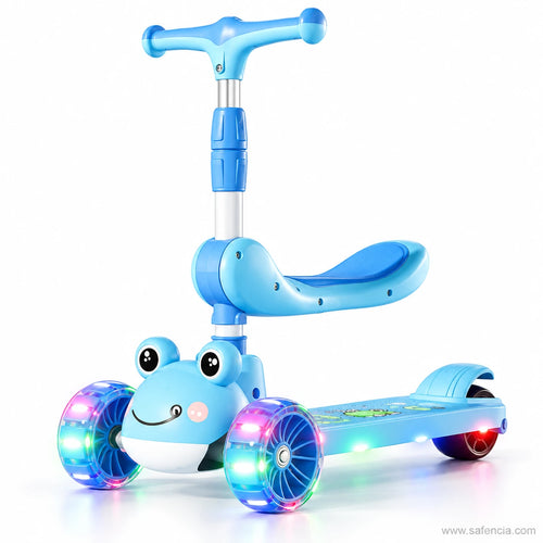 Blue Frog Kids Seat Scooter with LED Wheels & Music