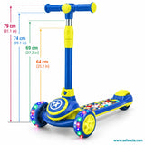 Blue Space Kids Scooter with Star Shield & LED Wheels