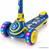 Blue Space Kids Scooter with Star Shield & LED Wheels