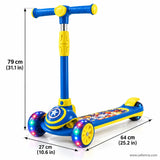 Blue Space Kids Scooter with Star Shield & LED Wheels