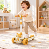 Teddy Bear Airplane Kids Scooter with Lights & Music