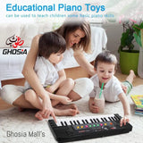 37-Key Piano Keyboard Toy for Kids with Microphone & Stool