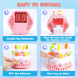 Cake Automatic Bubble Machine Toy with LED Lights & Music for Kids