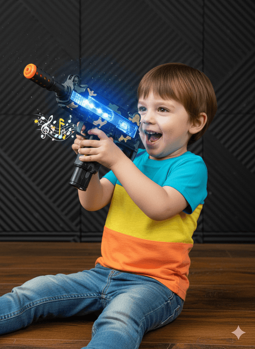 Camouflage Light & Sound Toy Gun – Battery Operated Kids Action Toy