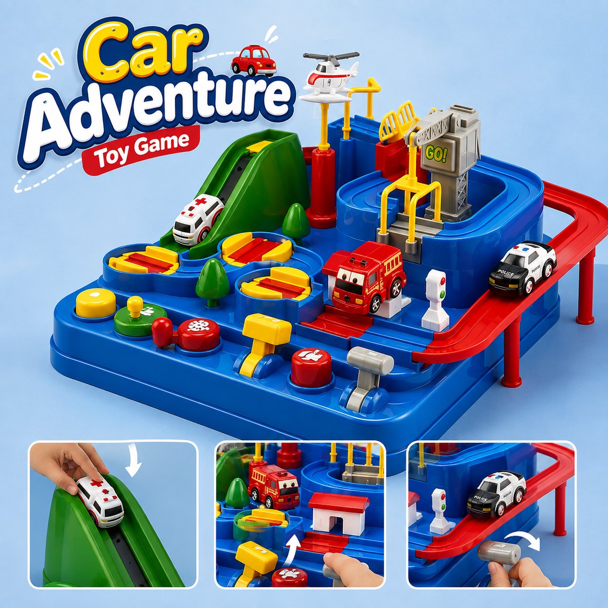 Car Adventure Toy - City Rescue Vehicle Playset for Kids