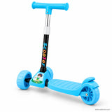 Blue Cartoon Kids Scooter with Rainbow Letters, Lights & Music