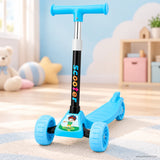 Blue Cartoon Kids Scooter with Rainbow Letters, Lights & Music