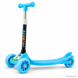 Blue Cartoon Kids Scooter with Rainbow Letters, Lights & Music