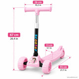 Blue Cartoon Kids Scooter with Rainbow Letters, Lights & Music
