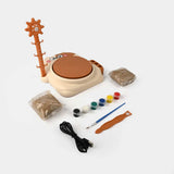 Cat-Themed USB Pottery Wheel Kit with Air-Dry Clay for Kids