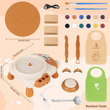 Cat-Themed USB Pottery Wheel Kit with Air-Dry Clay for Kids