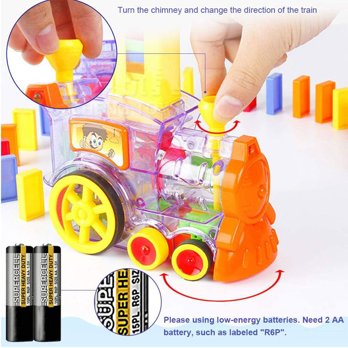 Kids domino train building blocks STEM educational toy Pakistan