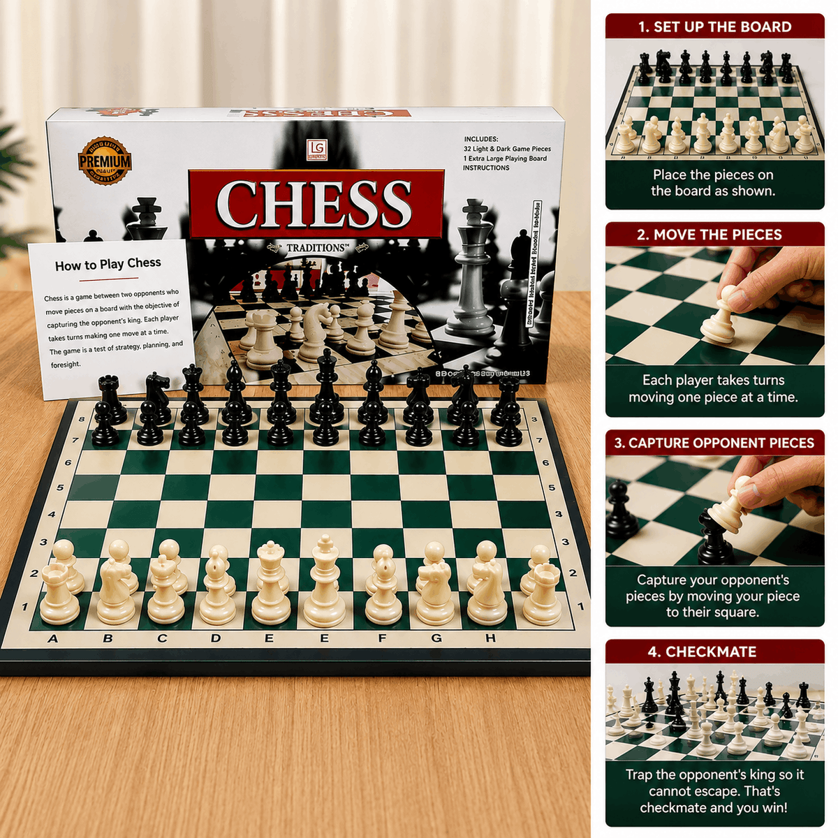 Classic Chess Board Game Set for Kids – 18-Inch Board