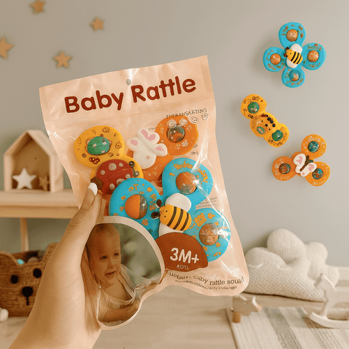 Colorful Cute Animals Design Suction Spinner Toy – Pack of 3