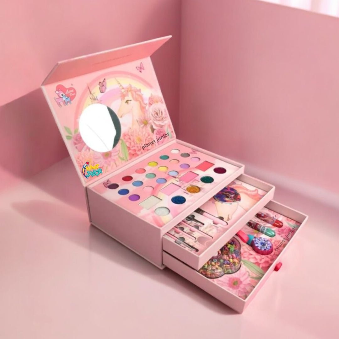 Complete Makeup Layers Cosmetics Box – Multi-Layer Beauty Case Set for Girls