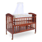 Tinnies Wooden Baby Cot with Storage – Brown (0-4 Years)