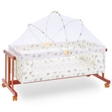 Tinnies Wooden Baby Cot with Storage – Brown (0-4 Years)
