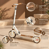 Cream Big Wheel Foldable Kick Scooter for Kids