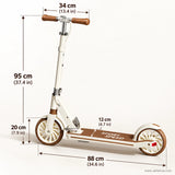 Cream Big Wheel Foldable Kick Scooter for Kids