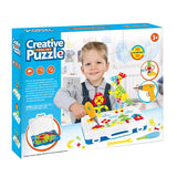 Creative Puzzle Tool Set for Kids | 2D & 3D DIY Drill Building Kit | Educational STEM Toy