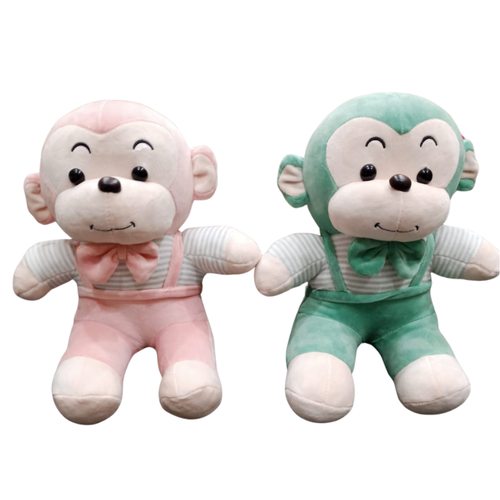 Cute Monkey Plush Toys Pair – Soft Stuffed Assorted Monkeys (Set of 2)