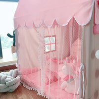Princess play tent house with LED fairy lights inside glow effect