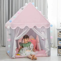Girls princess tent house side detail – pretend play indoor castle tent