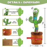 Dancing Cactus Toy | Singing Talking Rechargeable Plush