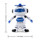 Dancing Robot Toy for Kids with 3D Flashing Lights & 360° Rotation